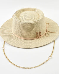 Ribbon-Trim Straw Sun Hat