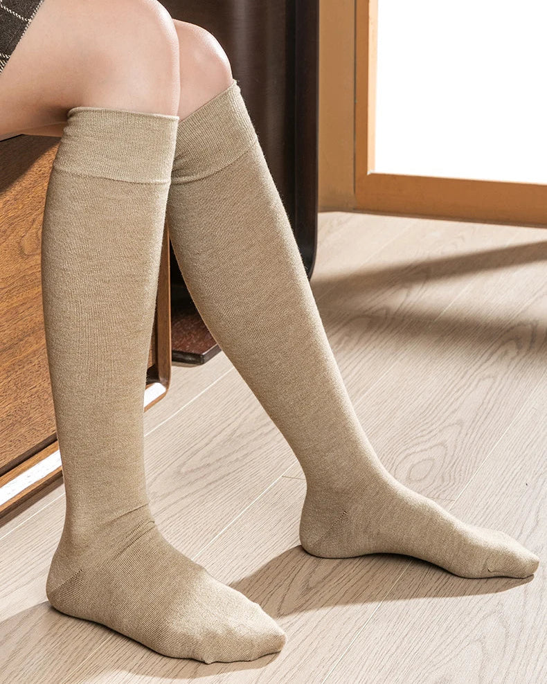 Wool Blend Knit Calf Length Socks