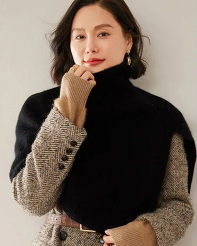 Cashmere Turtleneck Knitted Shawl Scarf