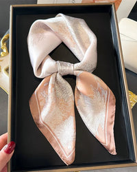 Floral Print Satin Square Scarf