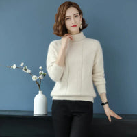High Collar 100% Mink Cashmere Sweater