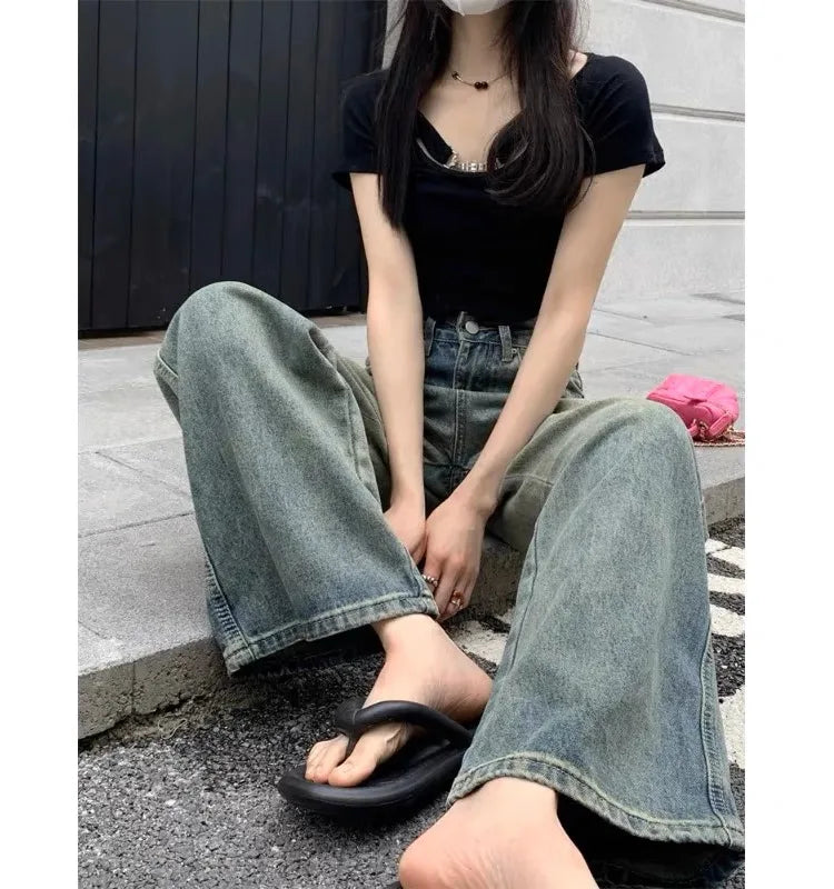 Vintage High Waist Wide-Leg Jeans