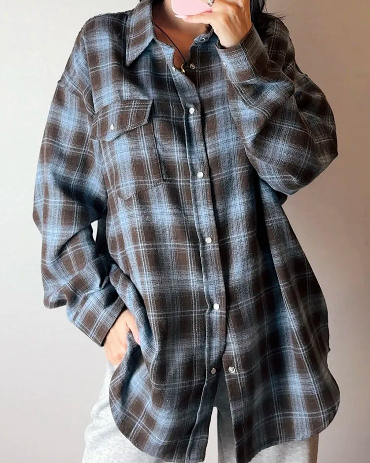 Classic Plaid Relaxed Longline Shirt