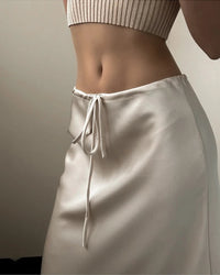 Satin A-Line Maxi Skirt