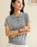 Soft Knit Polo Collar Top