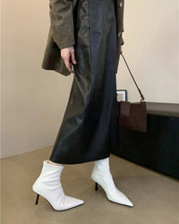 Simple Pointed-Toe Ankle Boots With High Heels