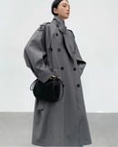 Double Breasted Longline Trench Coat