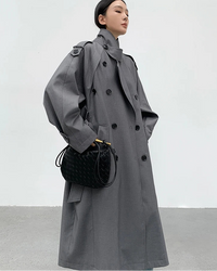 Double Breasted Longline Trench Coat