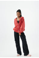 100% Cotton Retro Washed Zipper Hoodies