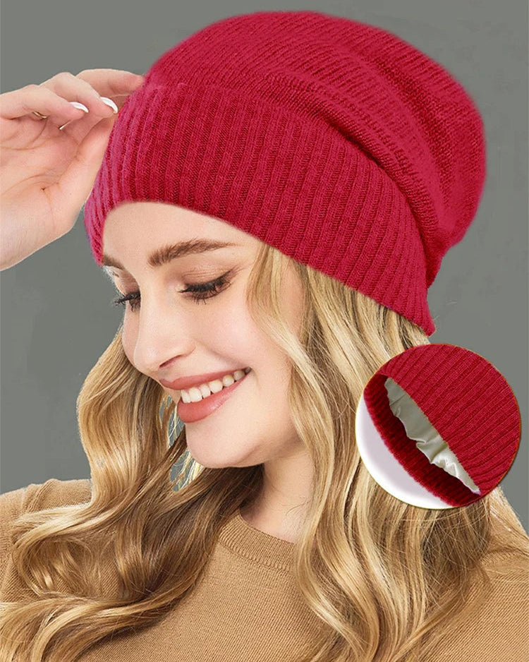Satin-Lined Cashmere Beanie