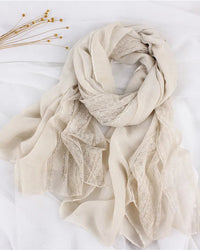 Lace Trim Long Shawl Scarf