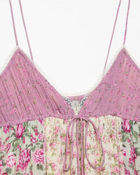 Fashionable Floral Patchwork Halter Maxi Dress