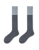 Two-Tone Ribbed Wool Knee-Socks
