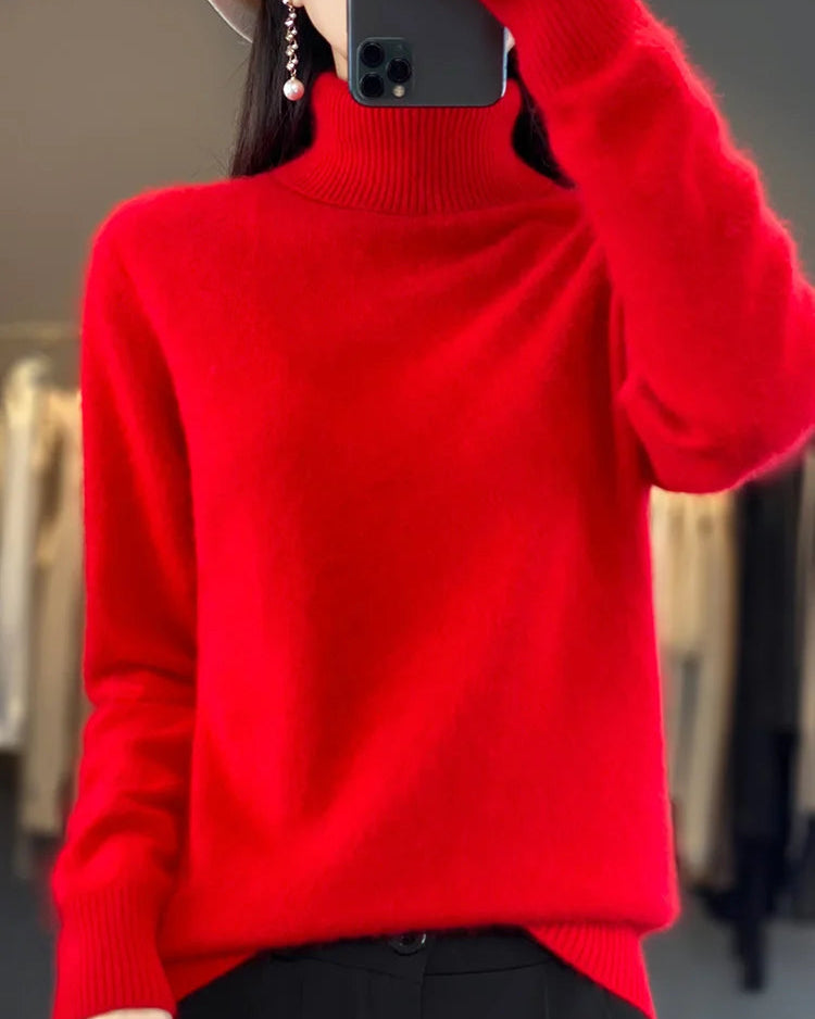 Mink Cashmere Turtleneck Sweater