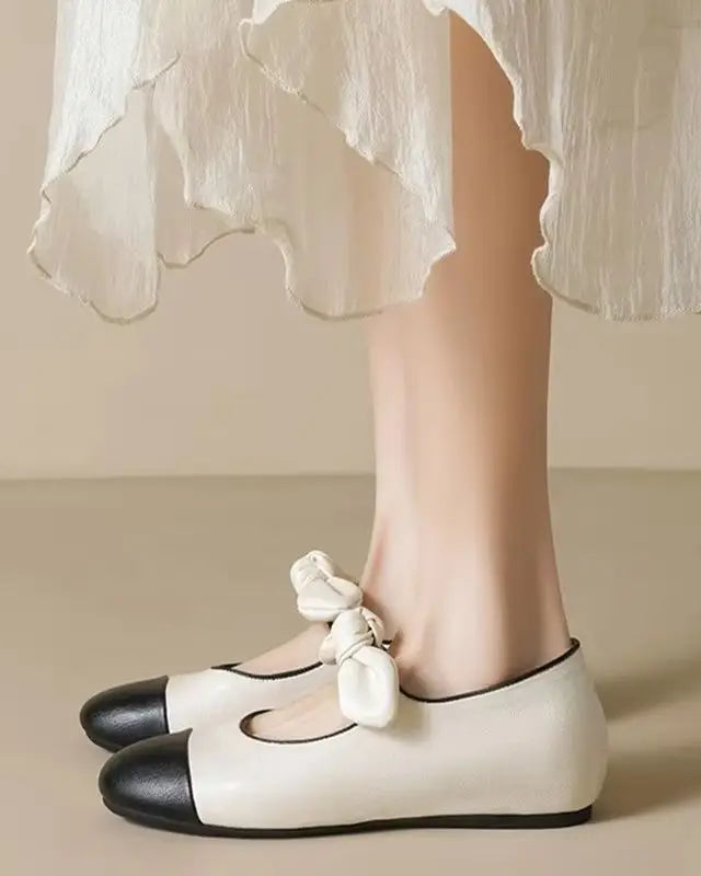 Women's Round-Toe Bow Flat Shoes