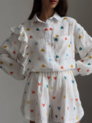 Cotton long sleeves Shirt & Shorts Set