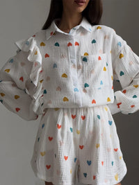 Cotton long sleeves Shirt & Shorts Set