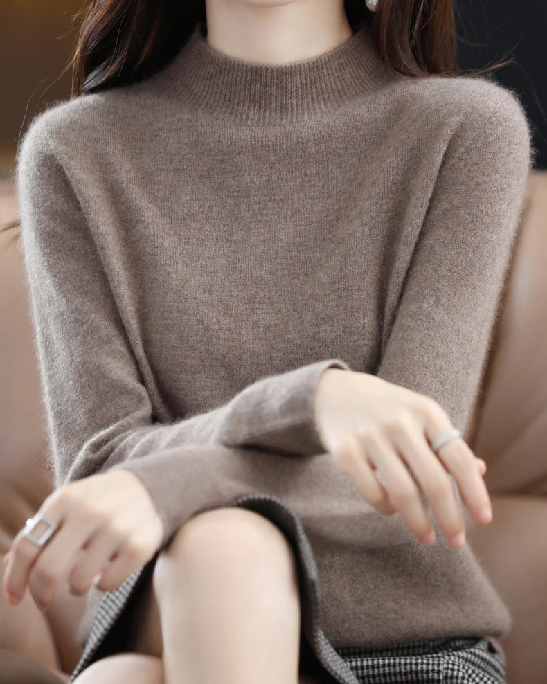 Merino Wool Mock Neck Sweater