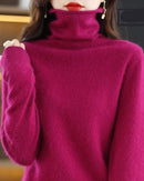 Pure Mink Cashmere Turtleneck Sweater
