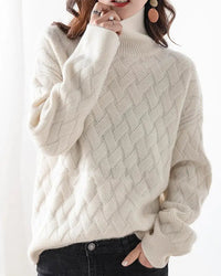 Slouchy Turtleneck Wool Sweater