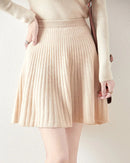 Wavy High-Waisted Sweet Knit Wool Mini Skirt