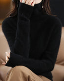 Pure Mink Cashmere Turtleneck Sweater