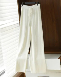 Cotton Wool Wide-Leg Knit Pants