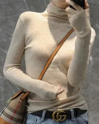 Stretch Wool Turtleneck Sweater