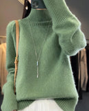 Raglan Merino Wool Mock Neck Sweater