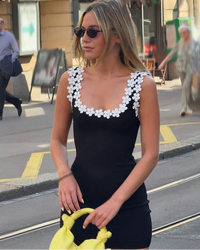 Square Collar Sleeveless Backless A-Line Mini Dress