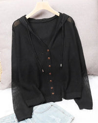 Ice Silk Hollow Knit Cardigan