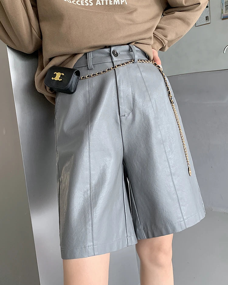 High-Waisted Wide-Leg Shorts