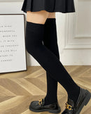 Ribbed Knit Wool Over-Knee Stockings