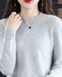 Mink Cashmere Crew Neck Knitted Sweater
