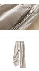 Cotton-Linen Blended Wide Leg Trousers