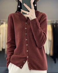 Merino Wool Hooded Cardigan