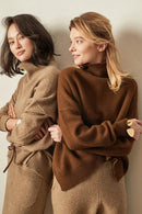 High-Necked Wool Pullover Sweater