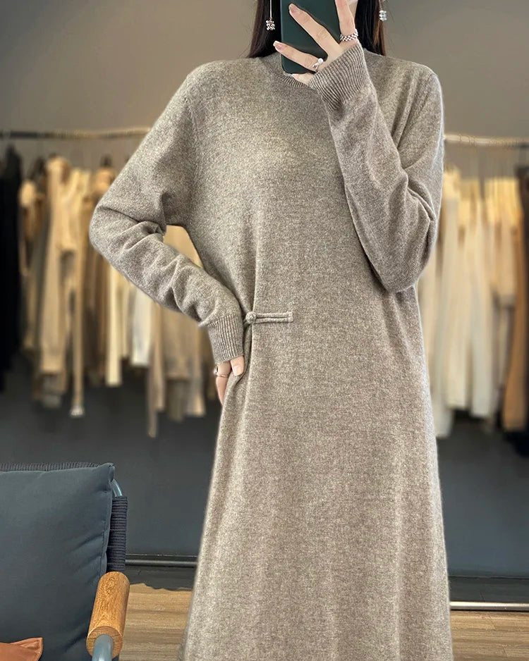Cashmere and Wool Knitted A-Line Dress