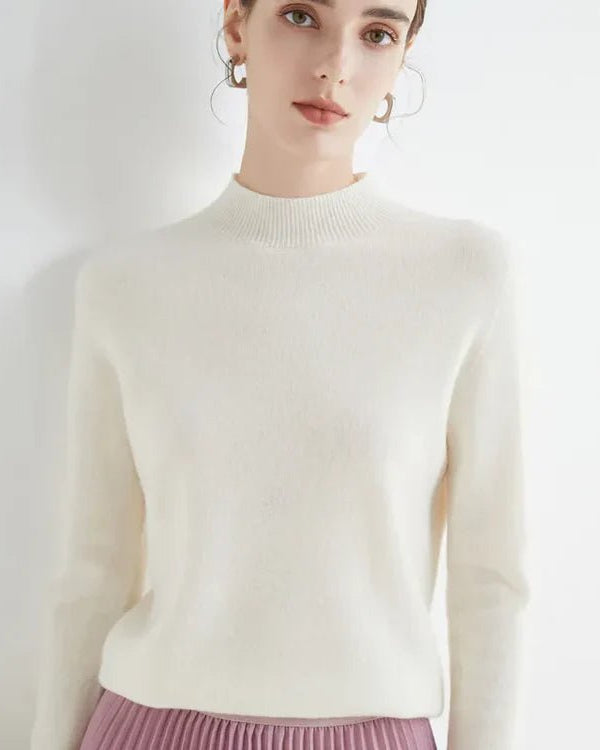 Basic Style Round Neck Wool Jumper