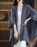 Plus-Size Wool Casual Cardigan Shawl