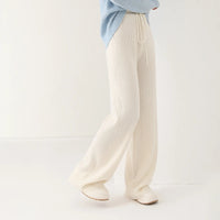 100% Wool Knitted Straight Leg Pants