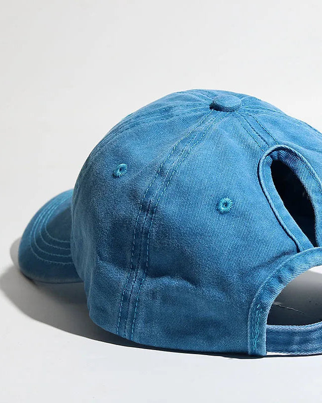 Washed Ponytail Baseball Cap