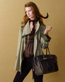 Cropped Belted Cotton Trench Coat