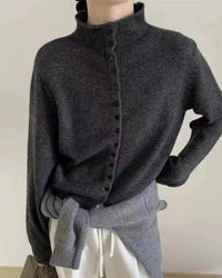 Comfortable Stand-Collar Single-Breasted Sweater