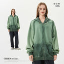 Oversized Cotton Zipper Washed Hoodies