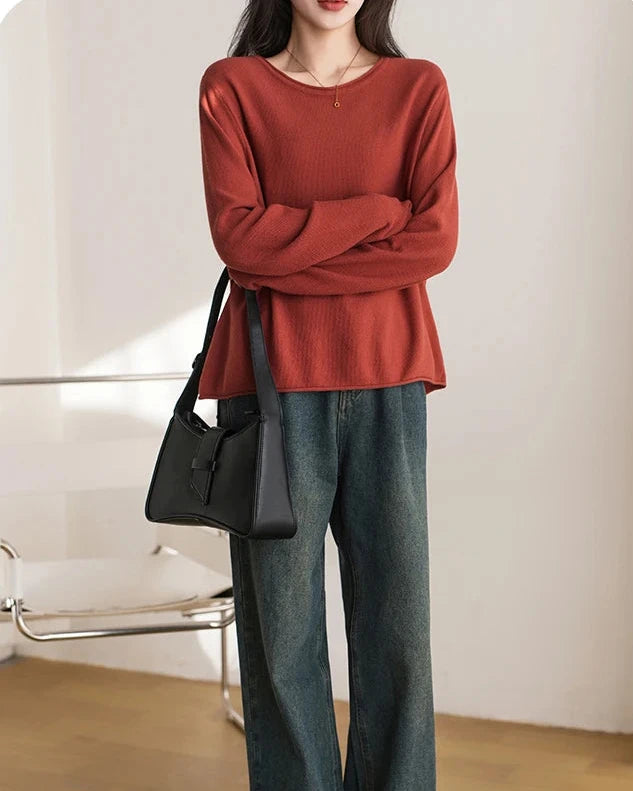 Women's Cotton Knit Pullover Sweater