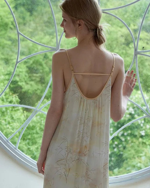 Satin Bamboo Shadow Print Nightdress