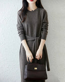 Merino Wool Belted Knit Dress