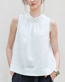 Casual Sleeveless Stand-Up Collar Fashion T-Shirt