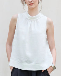 Casual Sleeveless Stand-Up Collar Fashion T-Shirt